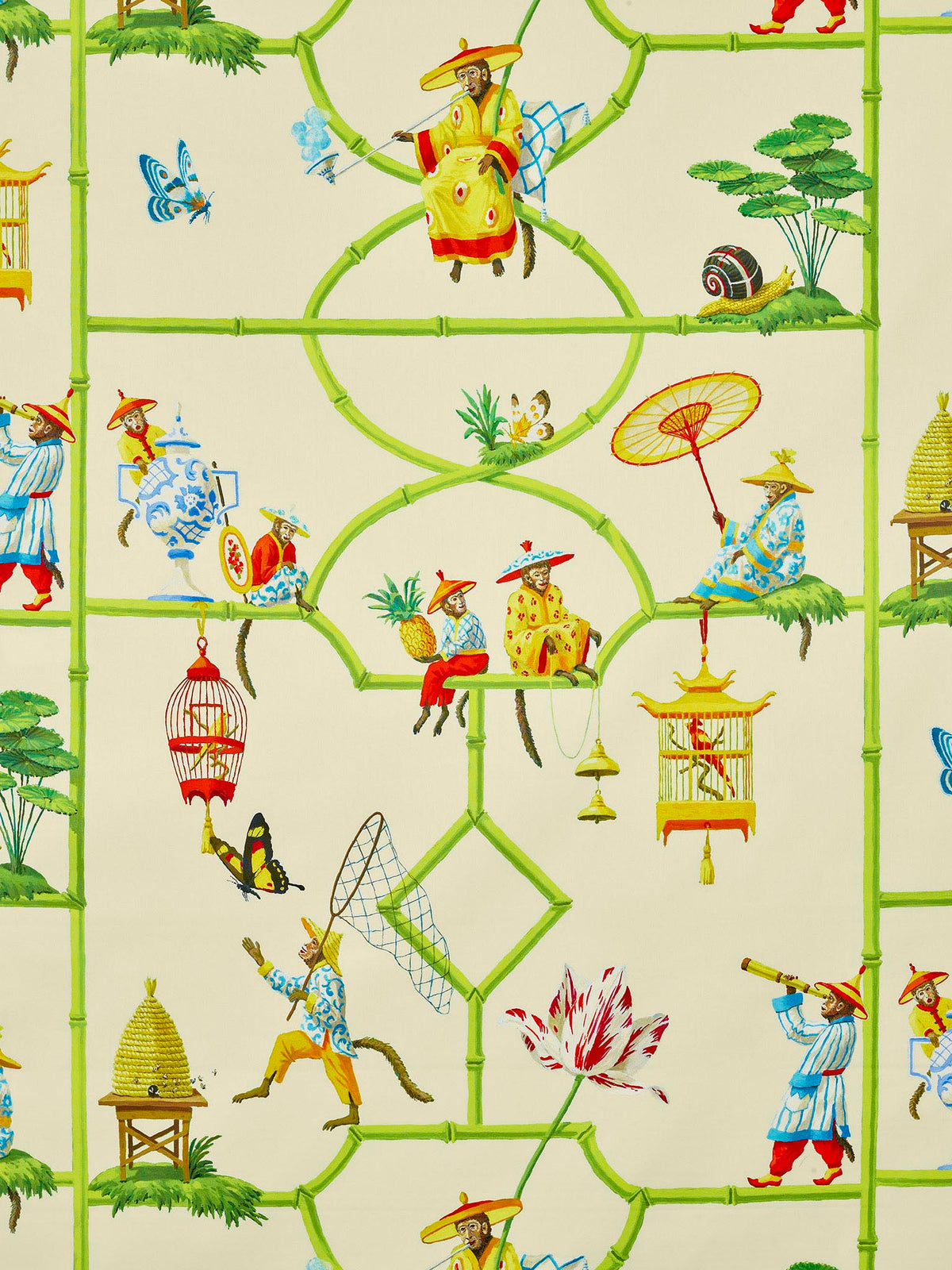 Les Singes Savants Beige — Pierre Frey fabric
