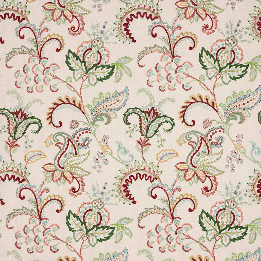 Roseto Red/Green — Colefax & Fowler tyg