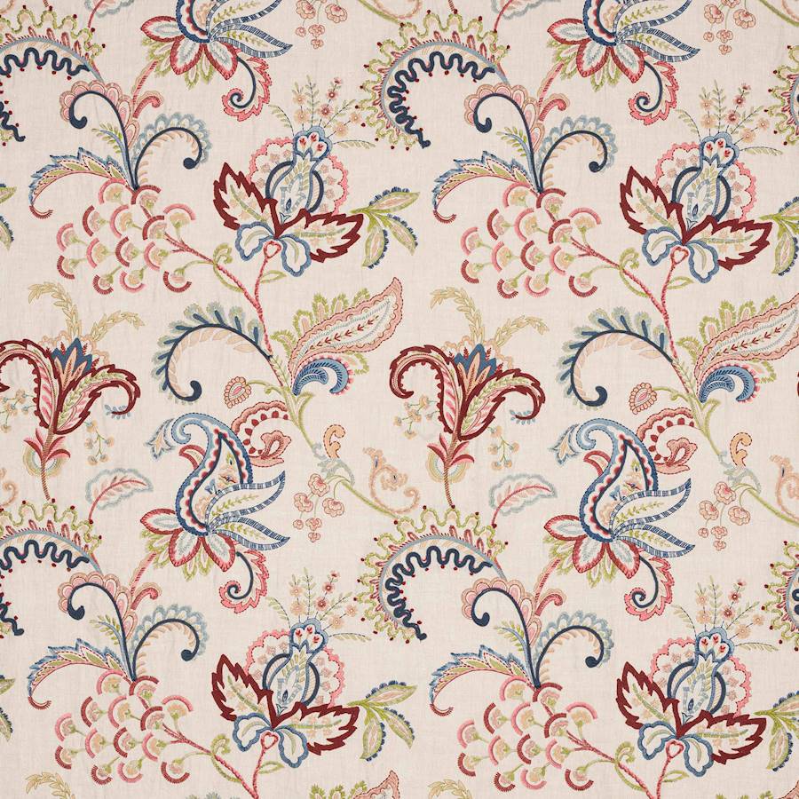 Roseto Red/Navy — Colefax & Fowler tyg