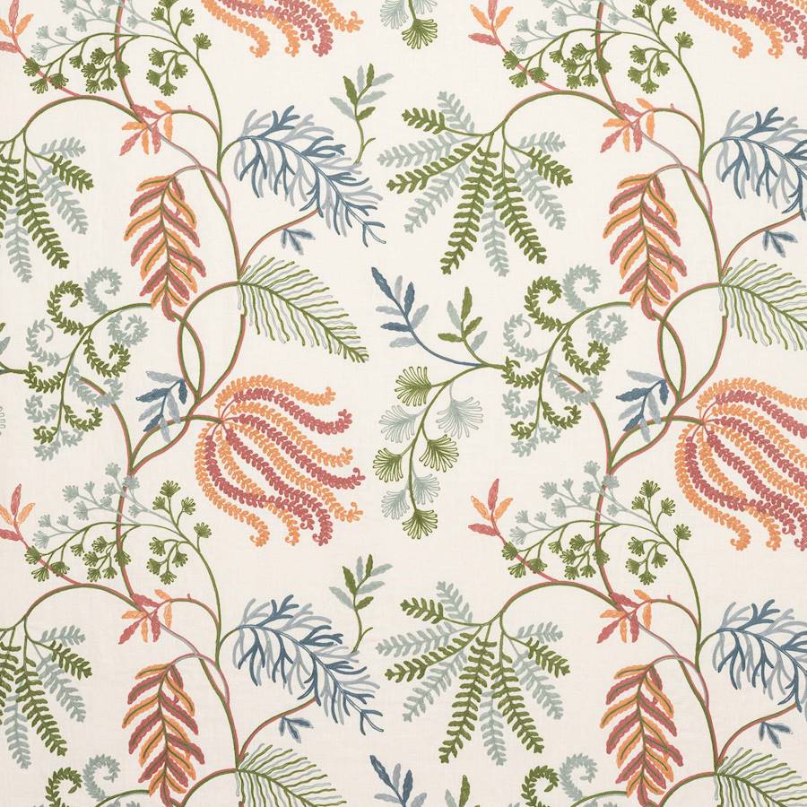 Fern Tree Red/Green — Colefax & Fowler tyg