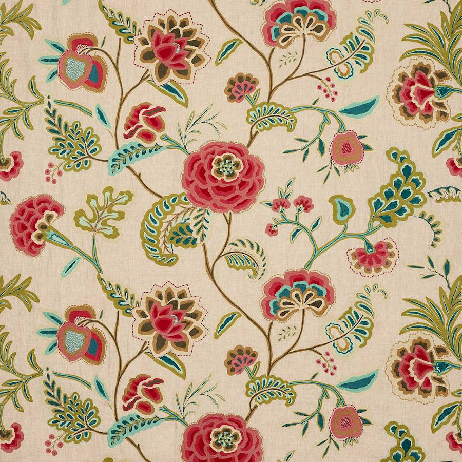 Francine Red/Forest — Colefax & Fowler tyg