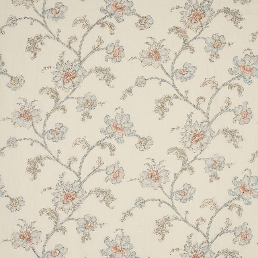 Genevieve Aqua/Beige — Colefax & Fowler tyg