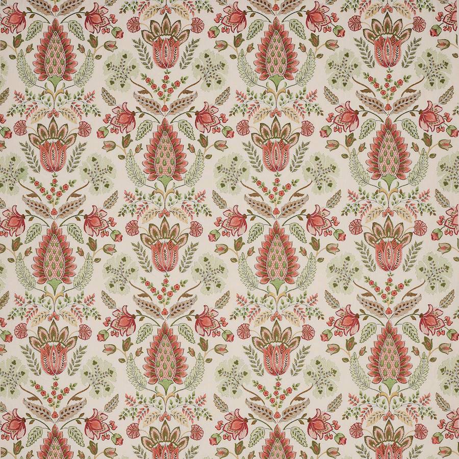 Calcott Red/Green — Colefax & Fowler tyg