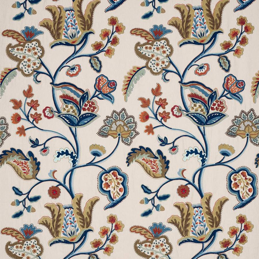 Seymour Red/Blue — Colefax & Fowler tyg