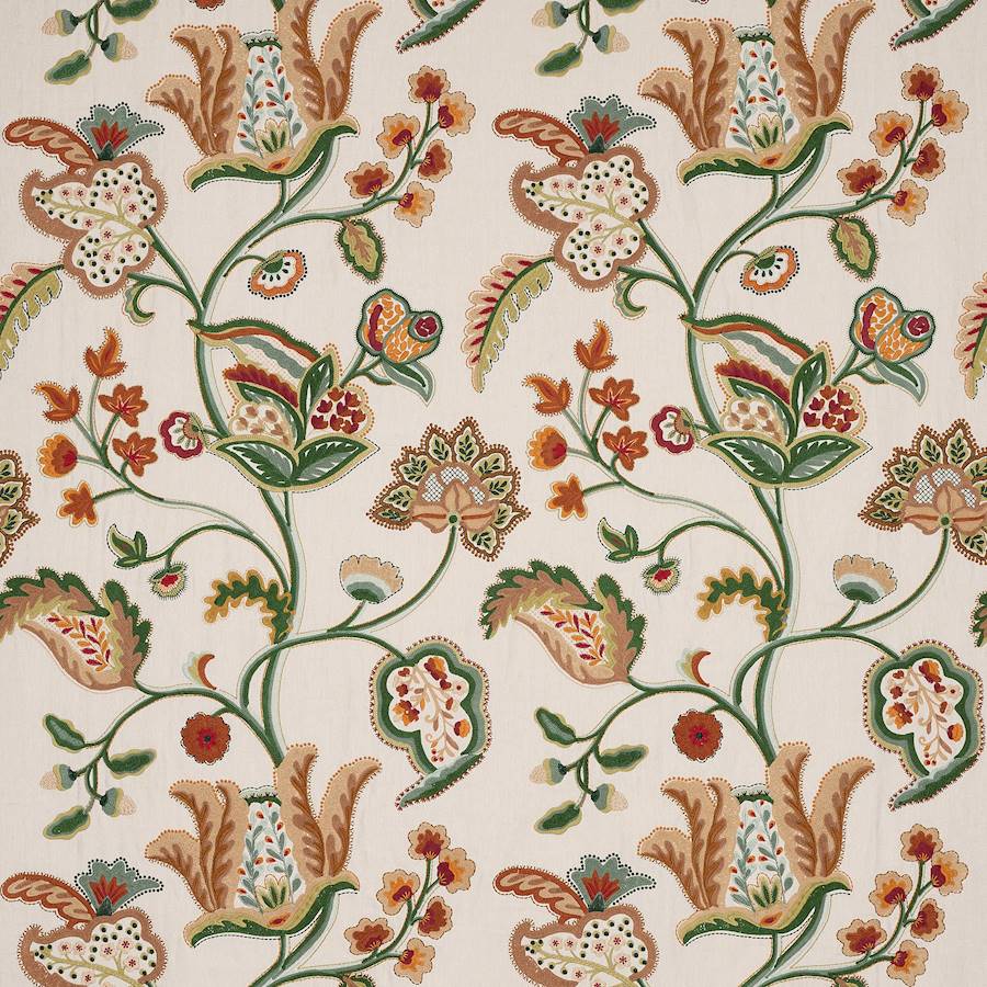 Seymour Tomato/Green — Colefax & Fowler tyg