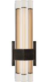 Fascio 14" Asymmetric -seinävalaisin — Lauren Rottet for Visual Comfort & Co. — Bronze with Crystal