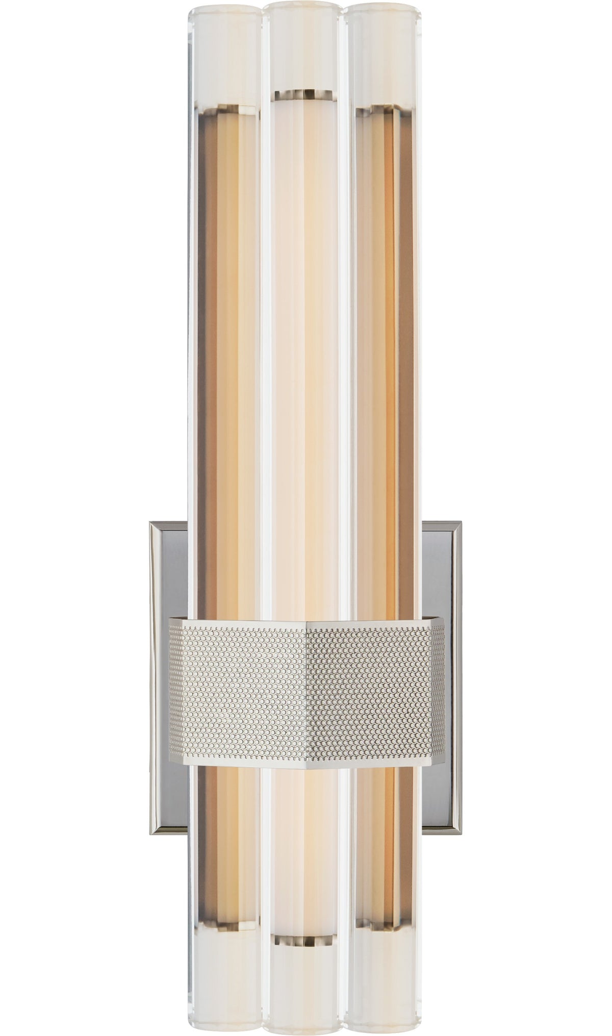 Fascio 14" Asymmetric -seinävalaisin — Lauren Rottet for Visual Comfort & Co. — Polished Nickel with Crystal