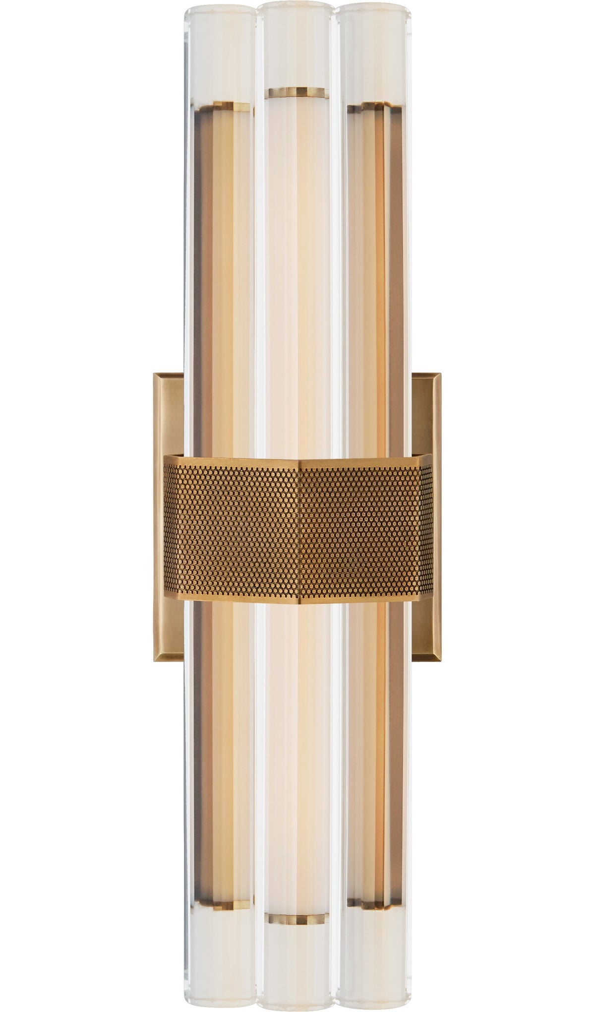 Fascio 14" Vägglampa — Lauren Rottet for Visual Comfort & Co. — Hand-Rubbed Antique Brass with Crystal