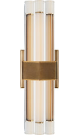 Fascio 14" Vägglampa — Lauren Rottet for Visual Comfort & Co. — Hand-Rubbed Antique Brass with Crystal