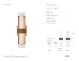 Fascio 14" Vägglampa — Lauren Rottet for Visual Comfort & Co. måttskiss