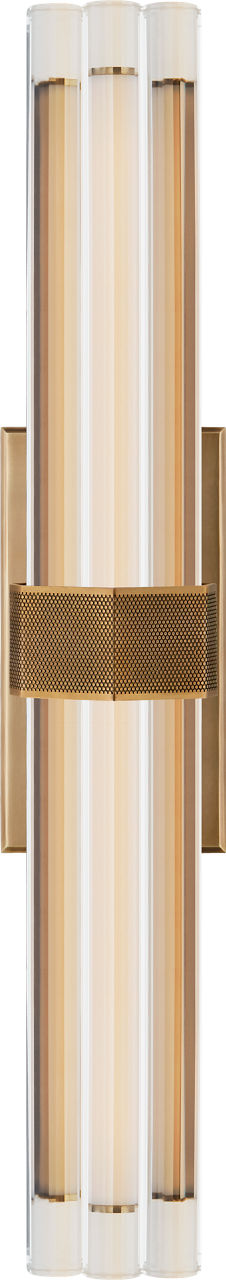 Fascio 24" Vägglampa — Lauren Rottet for Visual Comfort & Co. — Hand-Rubbed Antique Brass with Crystal