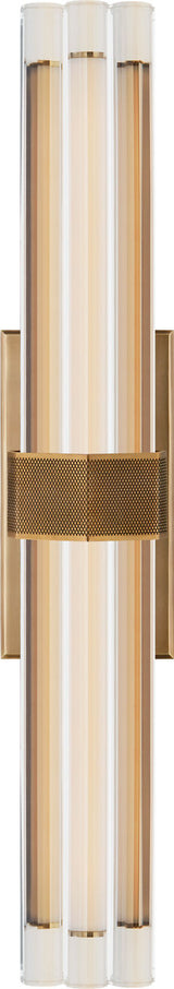 Fascio 24" Vägglampa — Lauren Rottet for Visual Comfort & Co. — Hand-Rubbed Antique Brass with Crystal