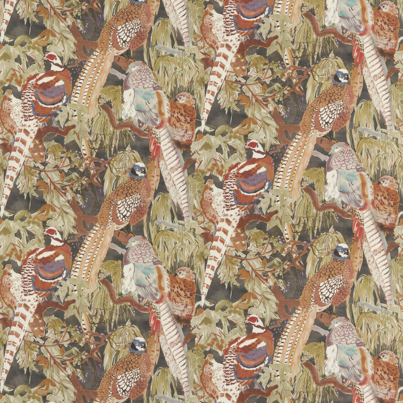 Game Birds Linen a Tyg