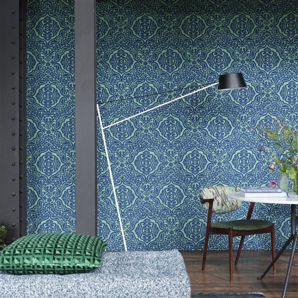 Fioravanti Cobalt Tapet — Designers Guild i miljö