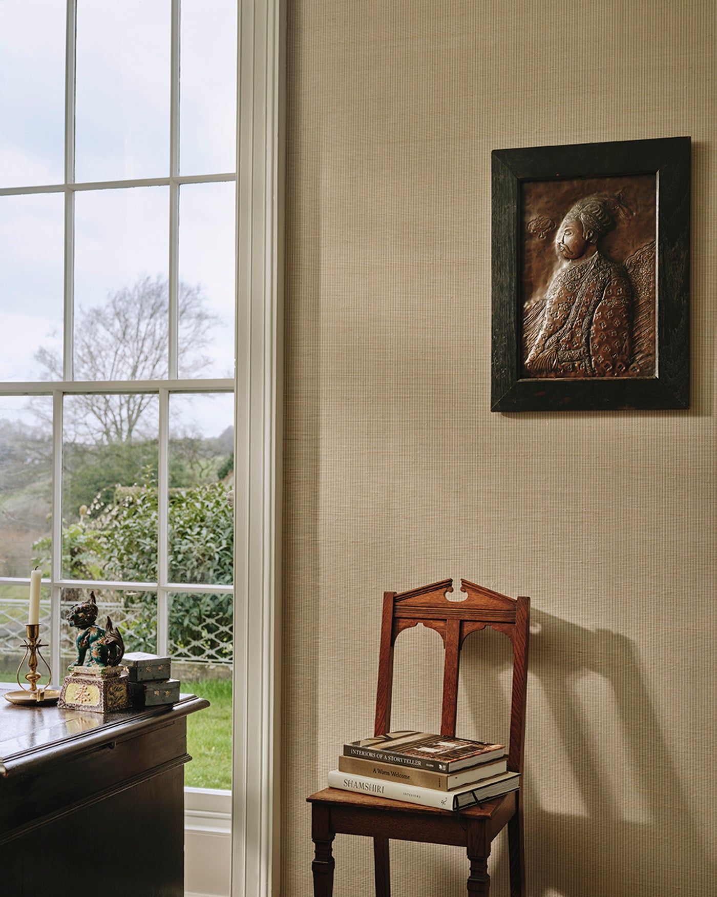 Fleet Stripe — Colefax & Fowler tapet, miljöbild