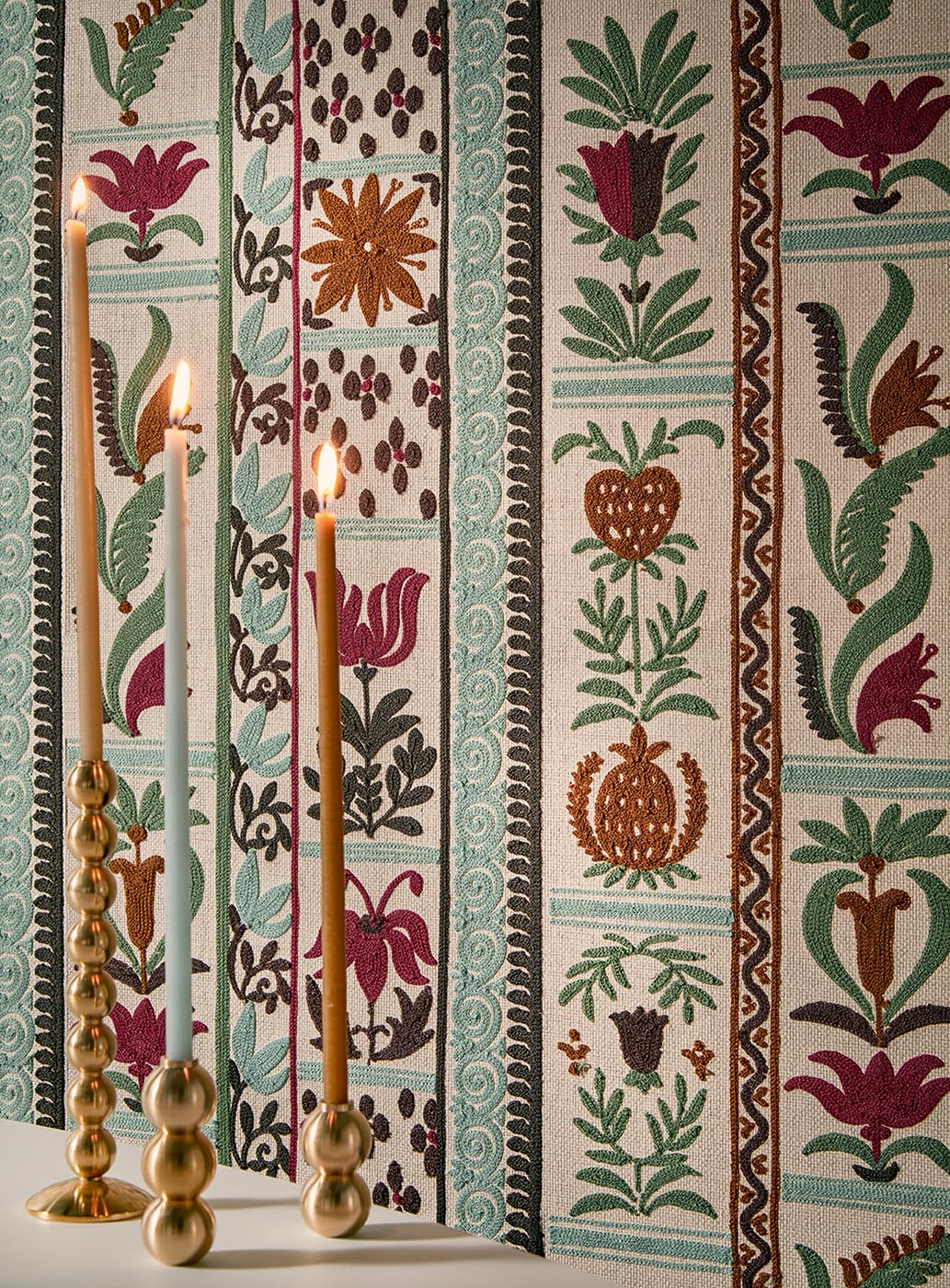 Fleurs de Lumiere room setting — Pierre Frey wallpaper