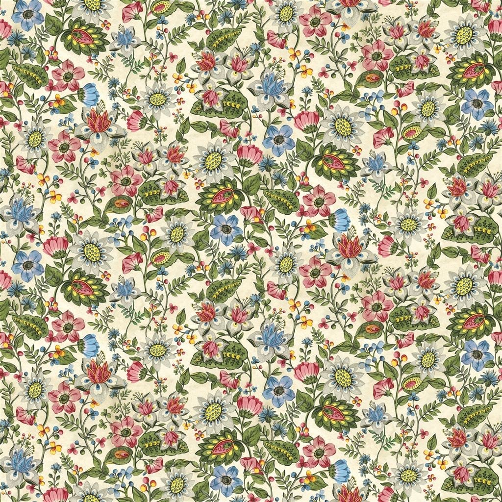 Folk Flower Parchment — Designers Guild tyg