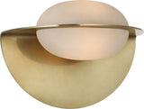 Fosse 9" Invertable Oval Vägglampa — Kelly Wearstler for Visual Comfort & Co. — Antique-Burnished Brass with Alabaster detaljbild