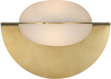 Fosse 9" Invertable Oval Wall Light — Kelly Wearstler for Visual Comfort & Co. — Antique-Burnished Brass with Alabaster