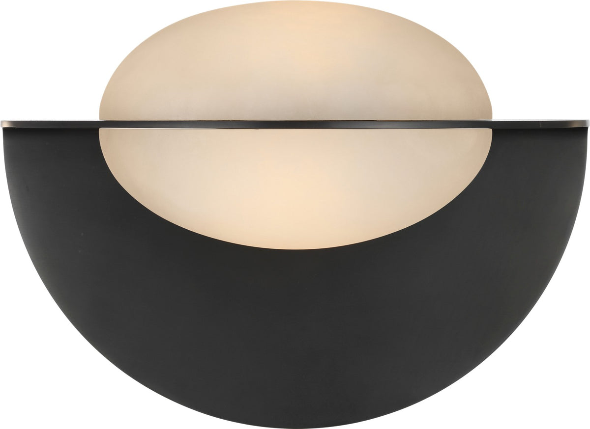 Fosse 9" Invertable Oval Wall Light — Kelly Wearstler for Visual Comfort & Co. — Bronze with Alabaster