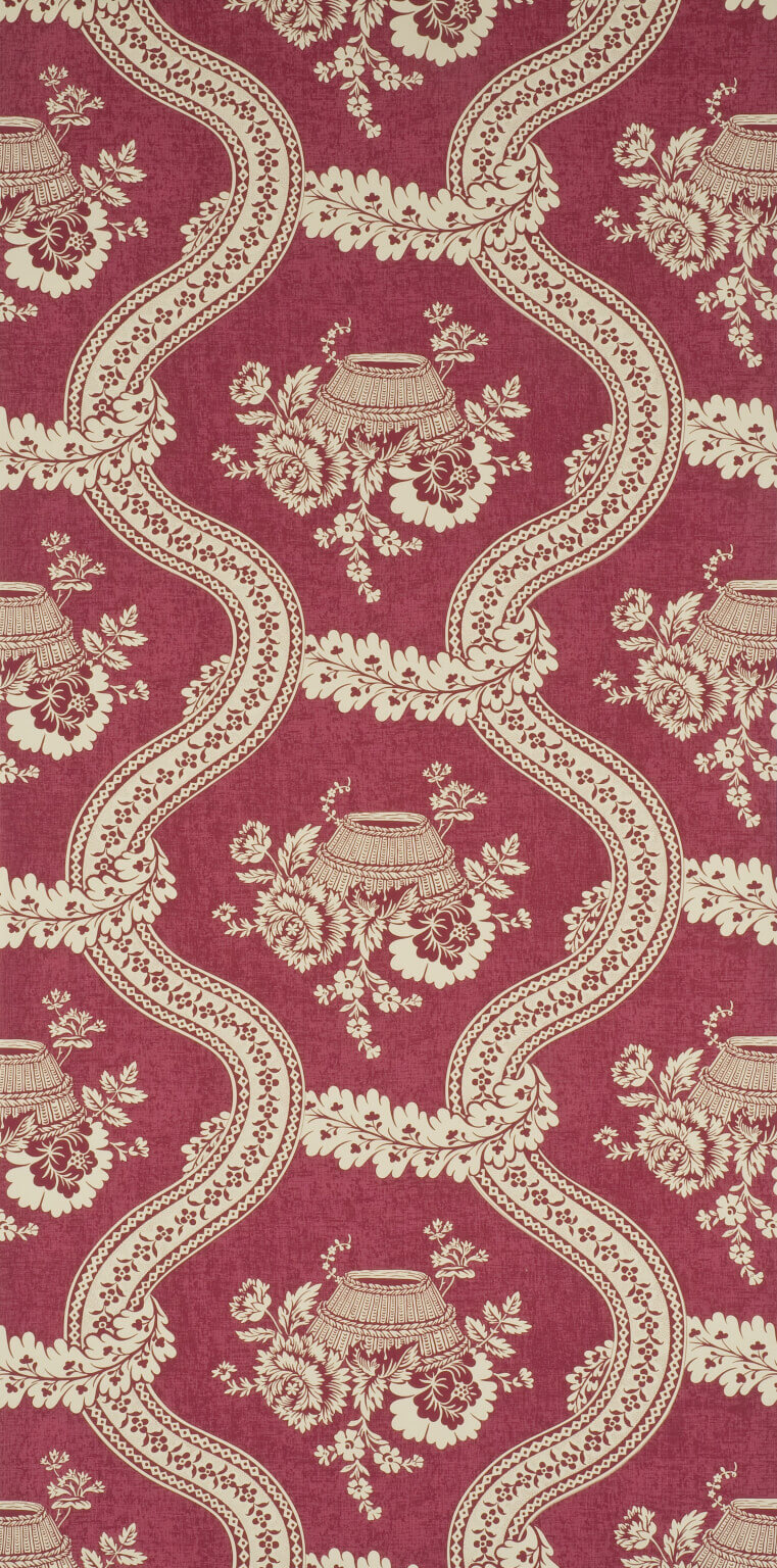 Wallpaper les Paniers Fleuris Rose ancien — Pierre Frey wallpaper