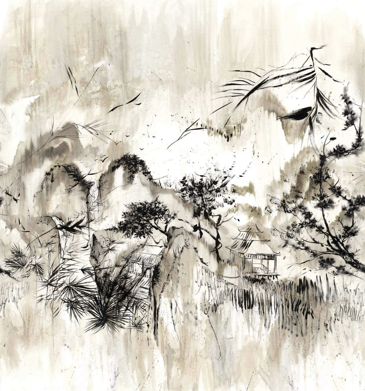 Magie Japonaise Naturel — Pierre Frey wallpaper