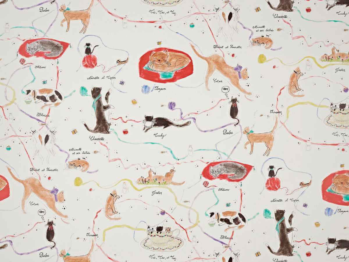 Les Petits Chats de Colette Multicolore — Pierre Frey wallpaper