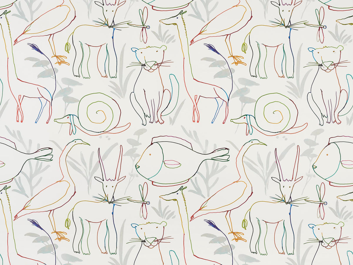 Bestiaire Enchante Multicolore — Pierre Frey wallpaper