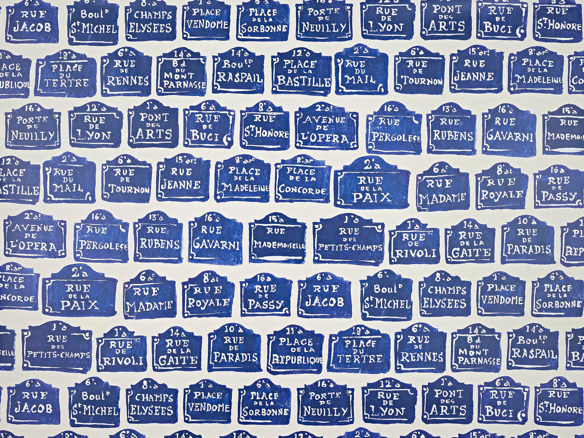 Les Rues Parisiennes Indigo — Pierre Frey -tapetti