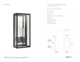 Fresno Large 2-Light 3/4 Wall Utomhuslampa — Chapman & Myers for Visual Comfort & Co. måttskiss