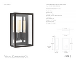 Fresno Medium 2-Light 3/4 Wall Utomhuslampa — Chapman & Myers for Visual Comfort & Co. måttskiss