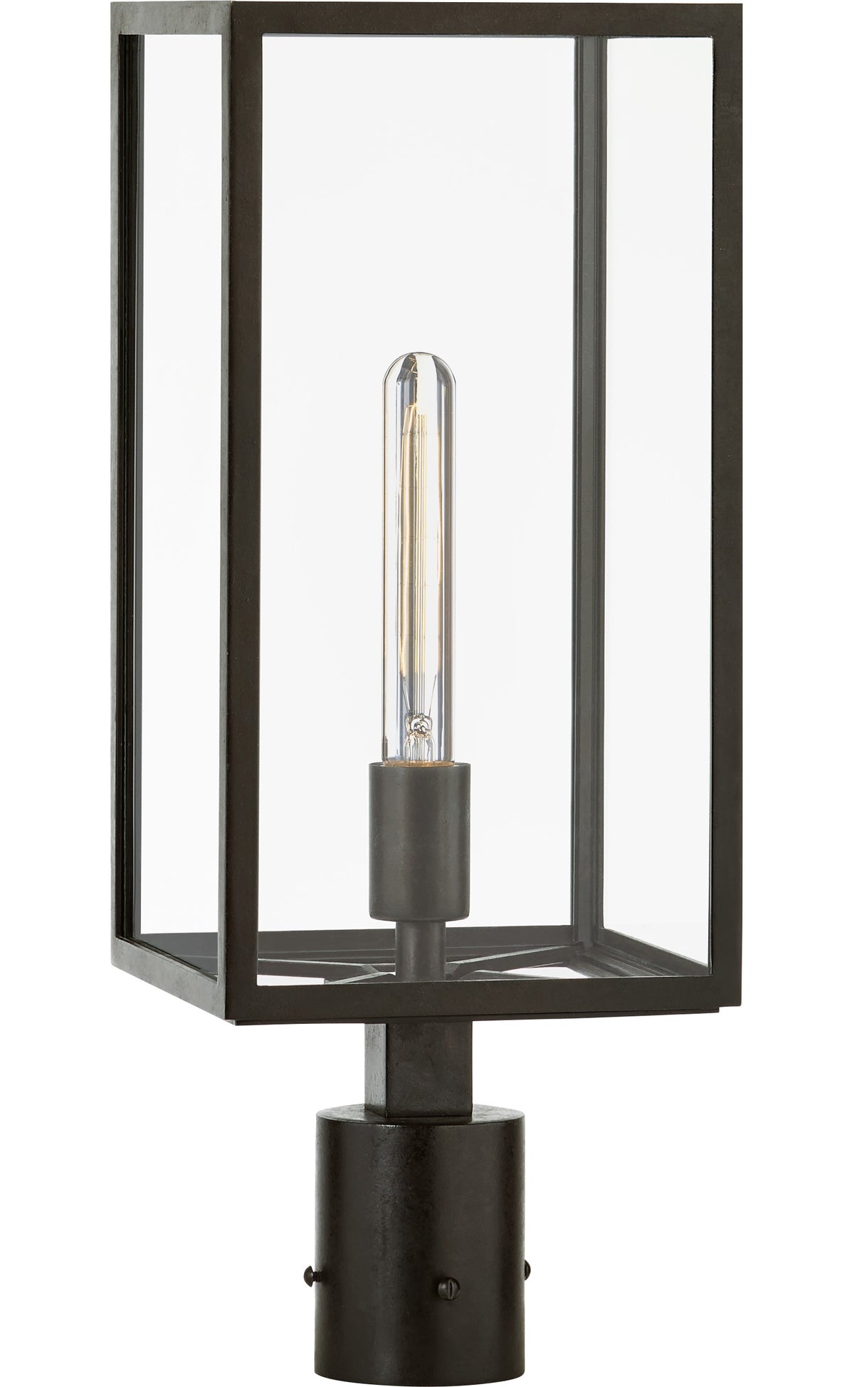 Fresno Post Light Utomhuslampa — Chapman & Myers for Visual Comfort & Co. — Aged Iron with Clear Glass