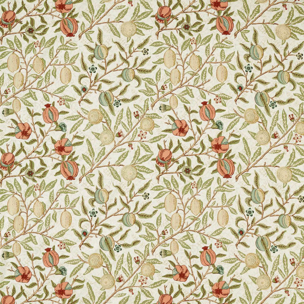 Fruit Wide Width Tygprov — Morris & Co Pear/Plaster Pink