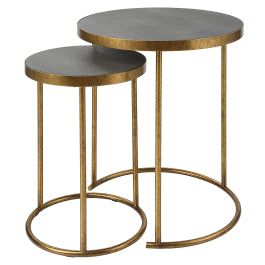 Aragon Brass Nesting Tables, S/2 - undefined