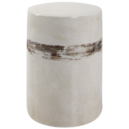 Comanche White Ceramic Garden Stool - undefined