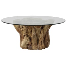 Driftwood glasskiva stort soffbord
