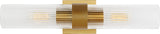 Geneva Linear Vägglampa — Chapman & Myers for Visual Comfort & Co. — Burnished Brass with Clear Glass detaljbild