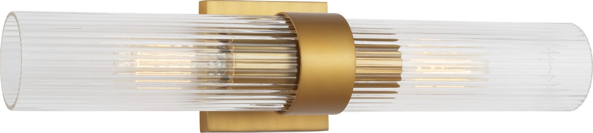 Geneva Linear Vägglampa — Chapman & Myers for Visual Comfort & Co. — Burnished Brass with Clear Glass