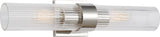 Geneva Linear Vägglampa — Chapman & Myers for Visual Comfort & Co. — Polished Nickel with Clear Glass detaljbild
