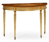 Demilune Console Table Adam Style Gilded