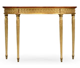 Demilune Console Table Adam Style Gilded