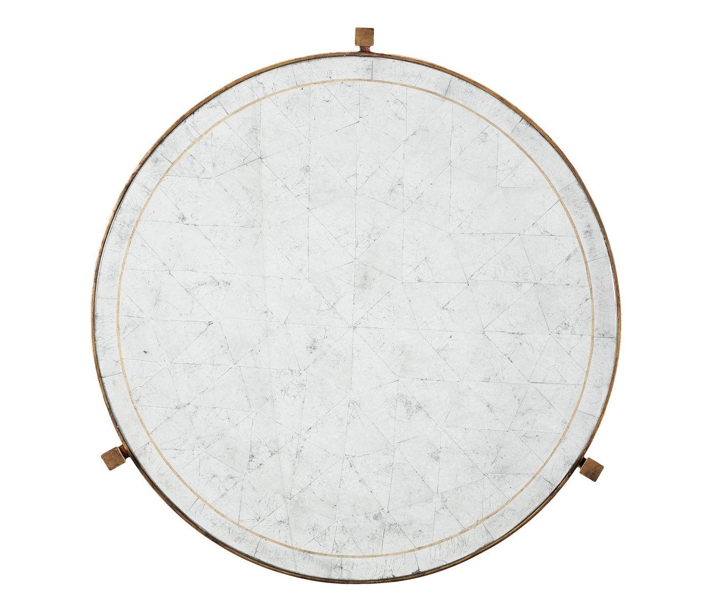 Large Round Lamp Table Contemporary in Eglomise - Gilded