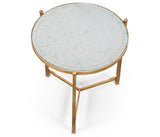 Large Round Lamp Table Contemporary in Eglomise - Gilded