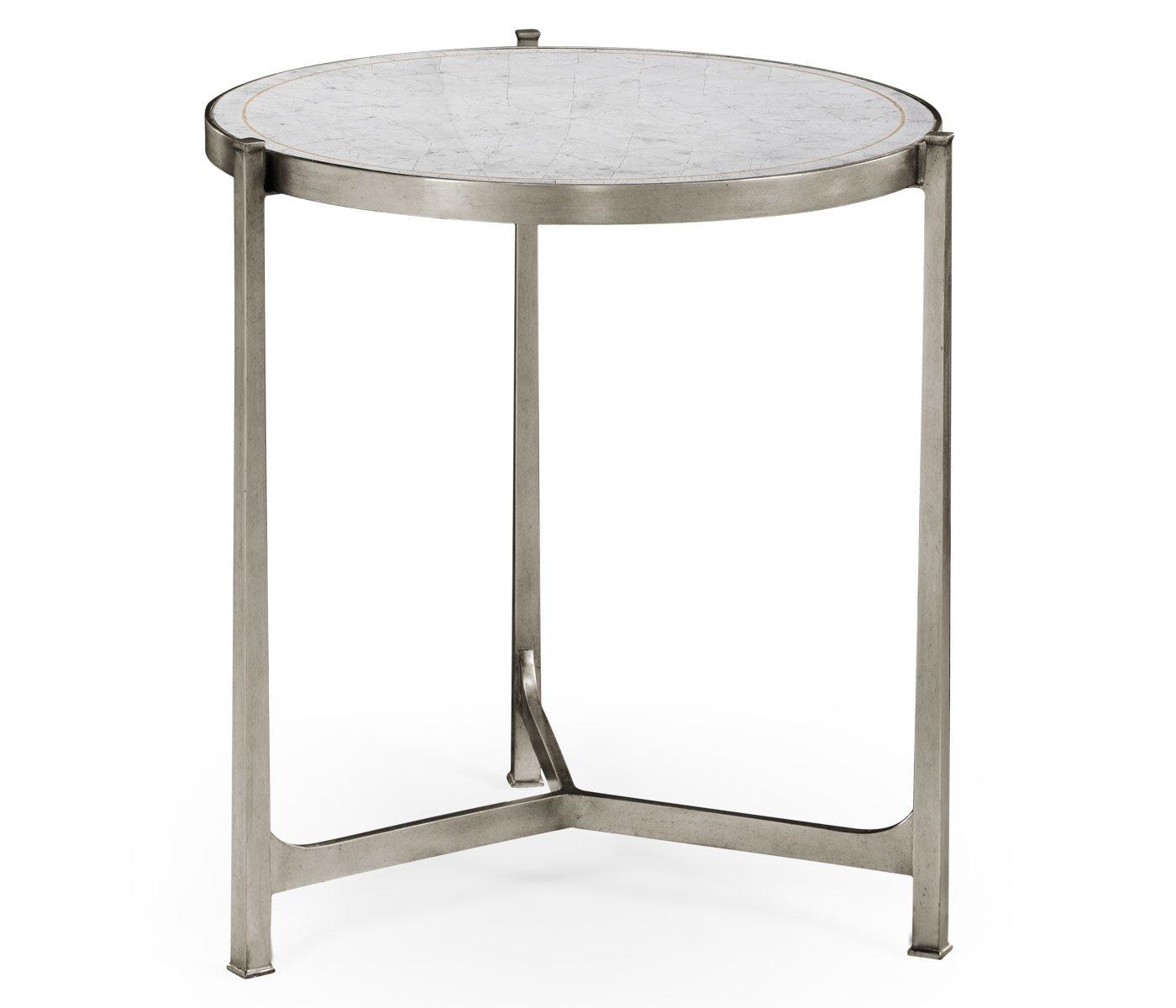 Large Round Lamp Table Contemporary in Eglomise - Gilded