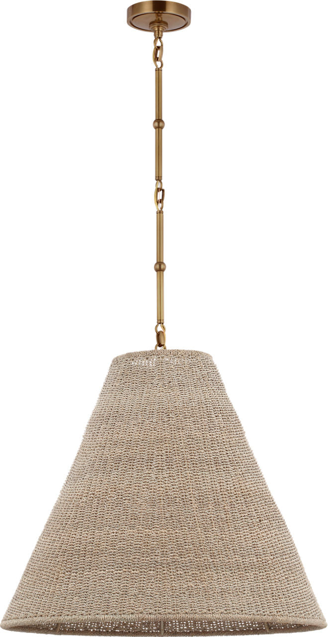 Goodman Large Hanging Lamp Takpendel — Thomas O'Brien for Visual Comfort & Co. — Hand-Rubbed Antique Brass with Hand-Rubbed Antique Brass Shade detaljbild