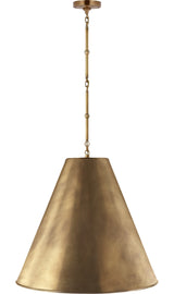 Goodman Large Hanging Lamp -riippuvalaisin — Thomas O'Brien for Visual Comfort & Co. — Hand-Rubbed Antique Brass with Hand-Rubbed Antique Brass Shade
