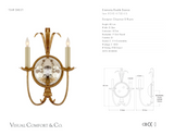 Gramercy Double Vägglampa — Chapman & Myers for Visual Comfort & Co. måttskiss