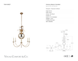Gramercy Medium Chandelier — Chapman & Myers for Visual Comfort & Co. dimension drawing