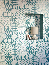 Grande Maree room setting — Pierre Frey wallpaper