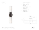 Graydon Double Vägglampa — Thomas O'Brien for Visual Comfort & Co. måttskiss